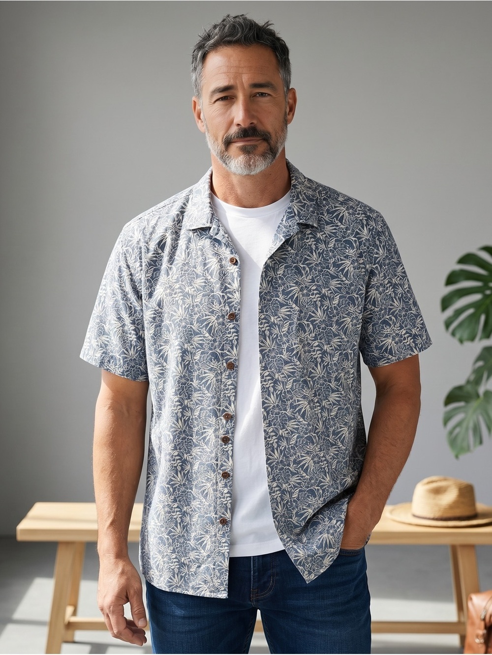 Royal Creations Hawaiian Short Sleeve Shirt Men’s XL Aloha Shirt Coconut Button